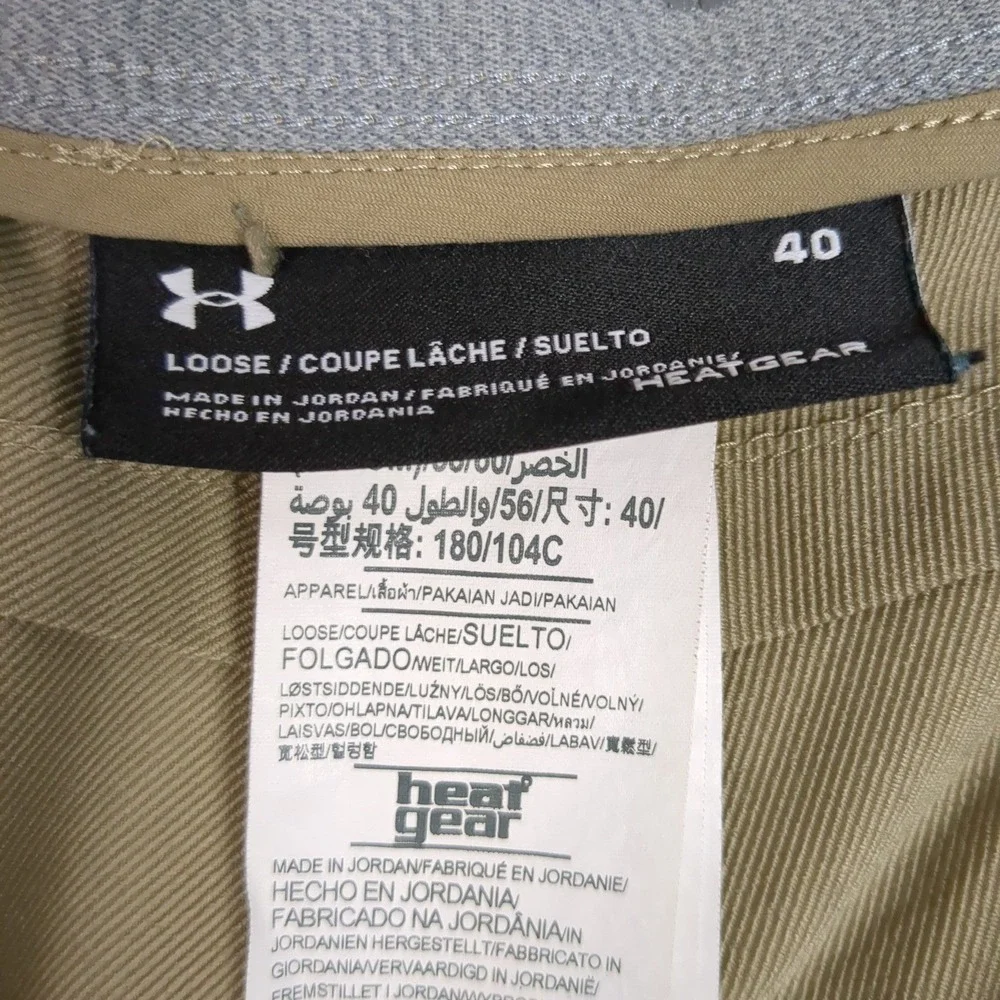 Under Armour Mens HeatGear Match Play Golf Shorts Khaki Tan Loose Fit Size 40